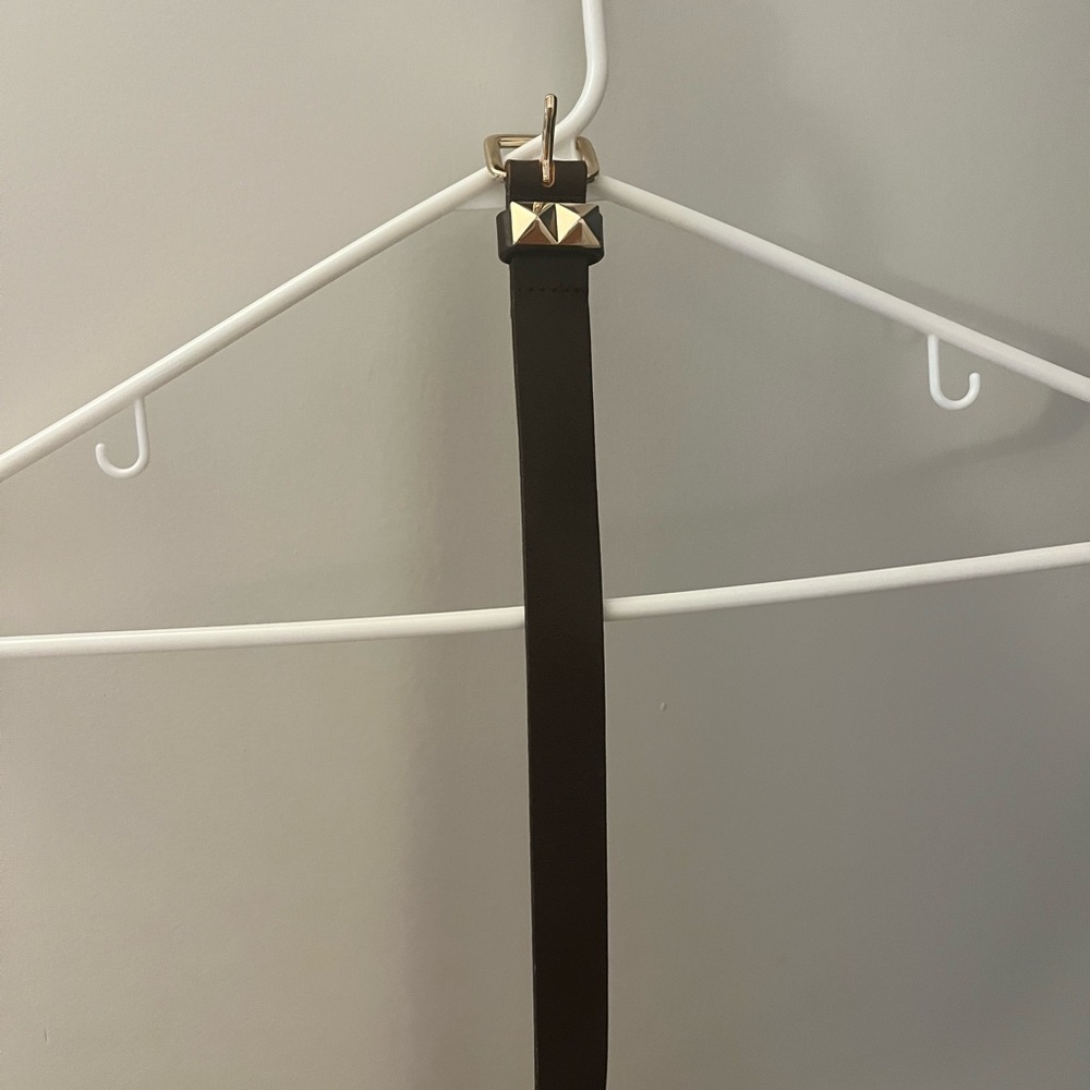 Worn Gap Dark Brown with Light Gold Accents Thin Belt - Size L